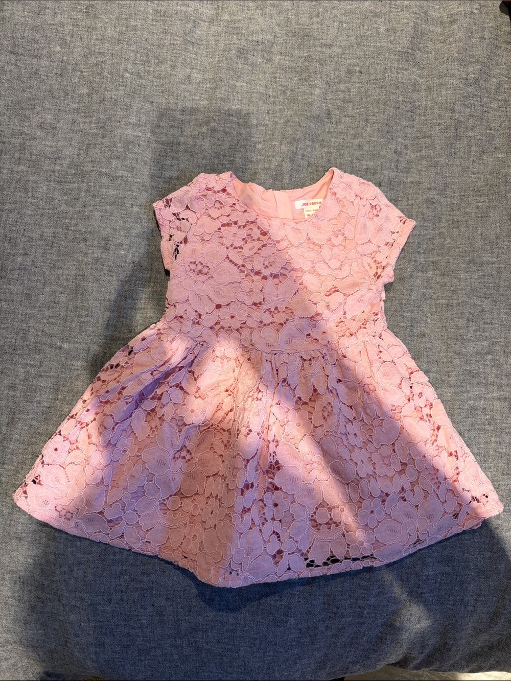 Joe Fresh Pink Floral Lace Dress for Girls